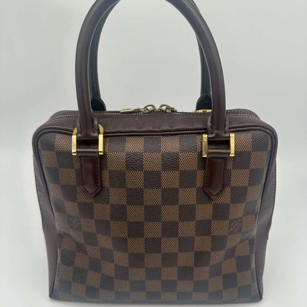 Louis Vuitton Brera Hand Bag Damier Ebene with Authenticity